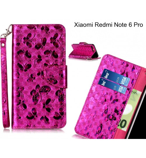 Xiaomi Redmi Note 6 Pro Case Wallet Leather Flip Case laser butterfly