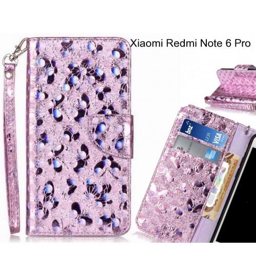 Xiaomi Redmi Note 6 Pro Case Wallet Leather Flip Case laser butterfly