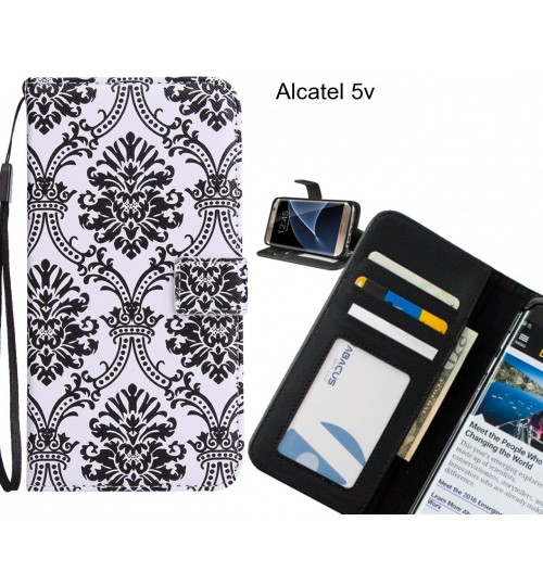 Alcatel 5v case 3 card leather wallet case printed ID