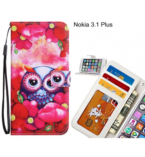 Nokia 3.1 Plus case 3 card leather wallet case printed ID