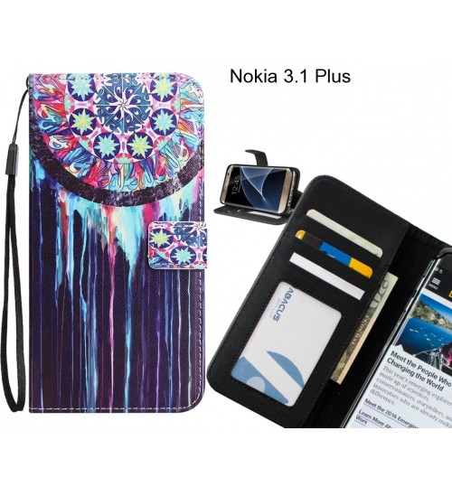 Nokia 3.1 Plus case 3 card leather wallet case printed ID