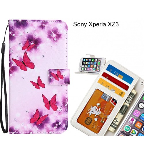 Sony Xperia XZ3 case 3 card leather wallet case printed ID