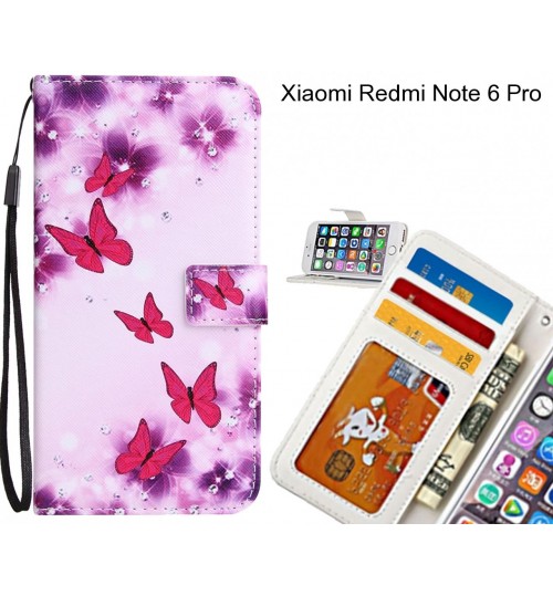 Xiaomi Redmi Note 6 Pro case 3 card leather wallet case printed ID