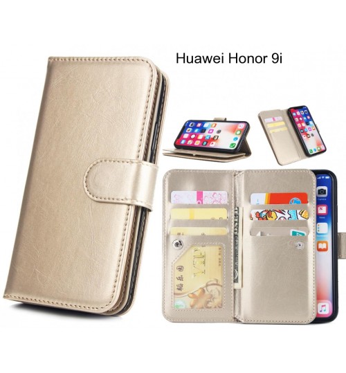 Huawei Honor 9i Case triple wallet leather case 9 card slots