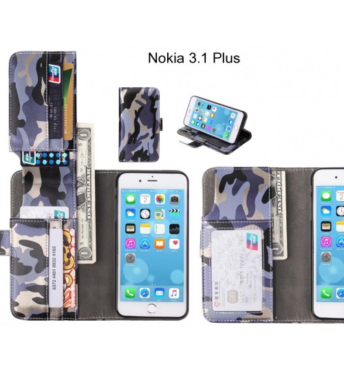 Nokia 3.1 Plus  Case Wallet Leather Flip Case 7 Card Slots - Grey