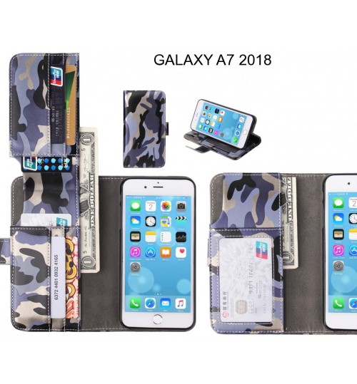 GALAXY A7 2018  Case Wallet Leather Flip Case 7 Card Slots