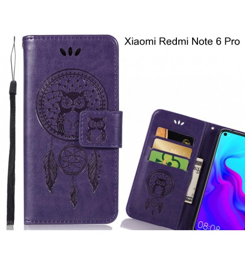 Xiaomi Redmi Note 6 Pro  Case Embossed leather wallet case owl