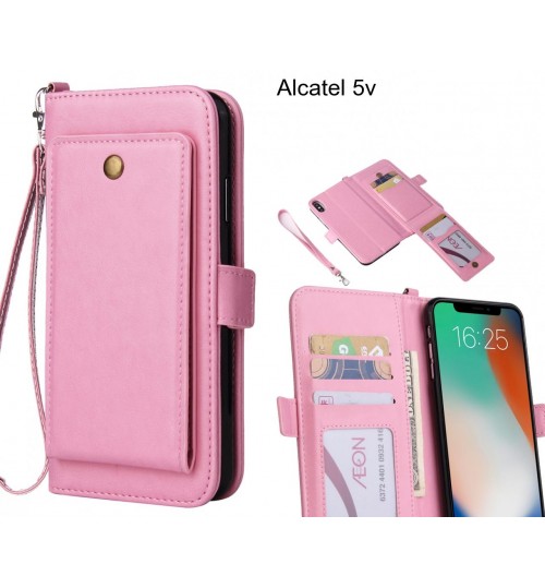 Alcatel 5v  Case Retro Leather Wallet Case