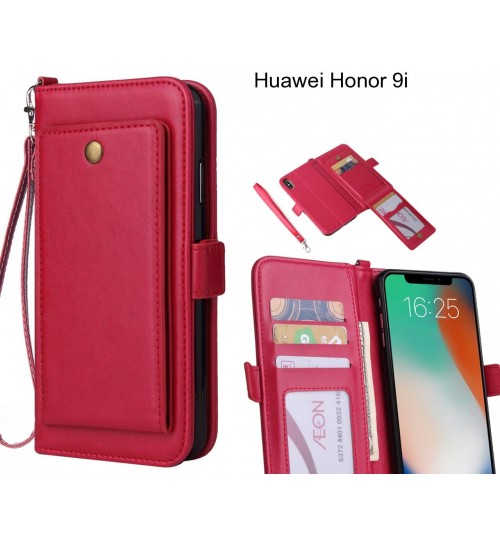 Huawei Honor 9i  Case Retro Leather Wallet Case - Hot Pink