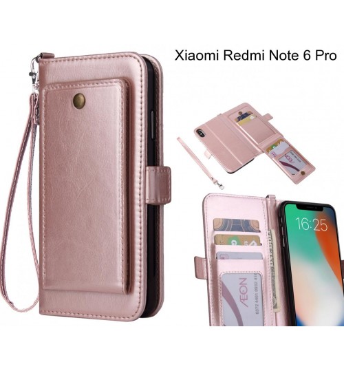Xiaomi Redmi Note 6 Pro  Case Retro Leather Wallet Case - Rose Gold