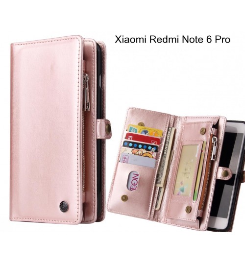 Xiaomi Redmi Note 6 Pro  Case Retro leather case multi cards cash pocket & zip