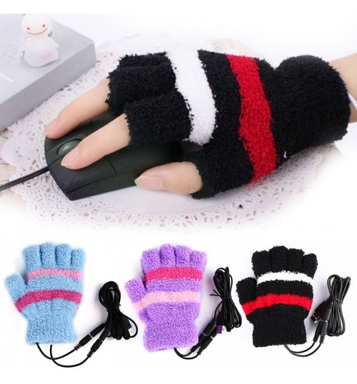 USB heated warm gloves