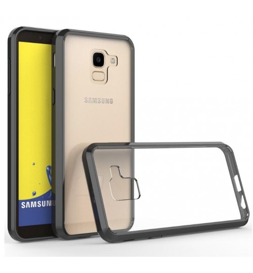 Galaxy J8 case bumper  clear gel back cover