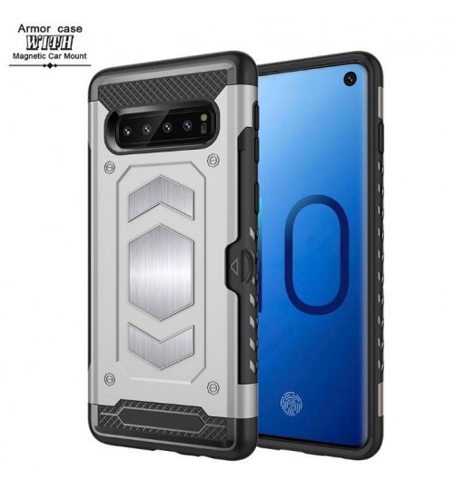 Galaxy S10 PLUS Case Armor Rugged Holster card clip case with magnetic