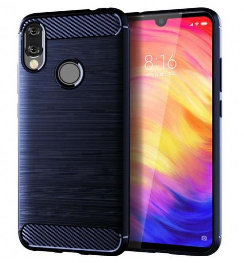 Xiaomi Redmi Note 7 Case Carbon Fibre Shockproof Armour Case