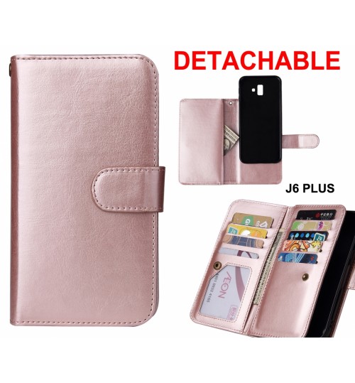 Galaxy J6 PLUS Case Double Wallet Leather Case Detachable