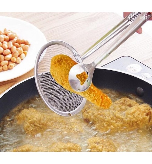 Kitchen Multi-Function Strainers With Clamp Stainless Steel Food Clip Sifter