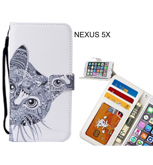 NEXUS 5X case leather wallet case printed ID