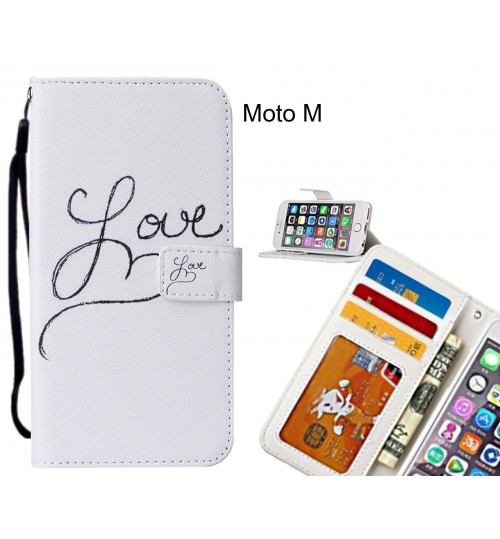 Moto M case leather wallet case printed ID