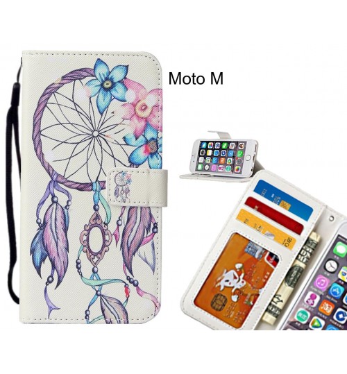 Moto M case leather wallet case printed ID