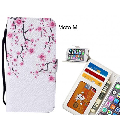 Moto M case leather wallet case printed ID