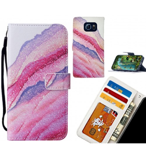 Galaxy S6 case leather wallet case printed ID