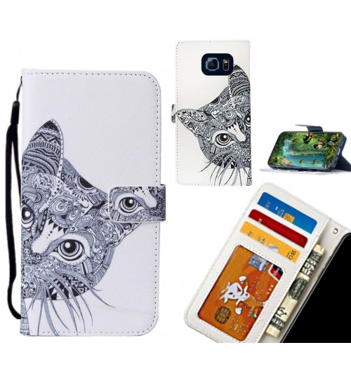 Galaxy S6 case leather wallet case printed ID