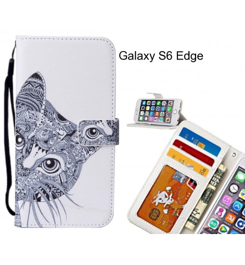 Galaxy S6 Edge case leather wallet case printed ID