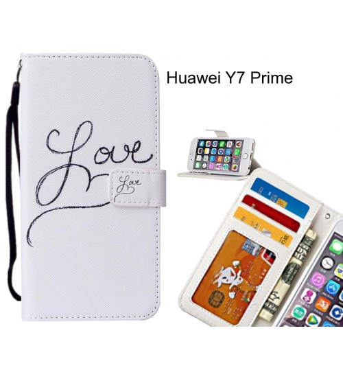 Huawei Y7 Prime case leather wallet case printed ID