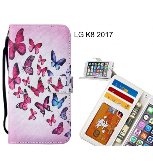 LG K8 2017 case leather wallet case printed ID