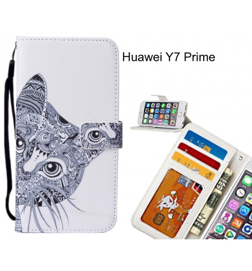 Huawei Y7 Prime case leather wallet case printed ID