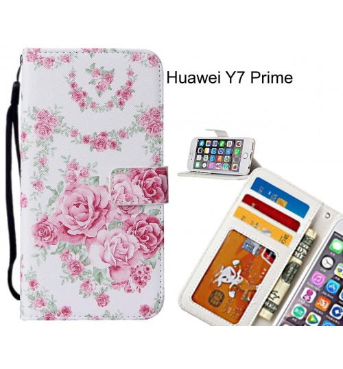 Huawei Y7 Prime case leather wallet case printed ID