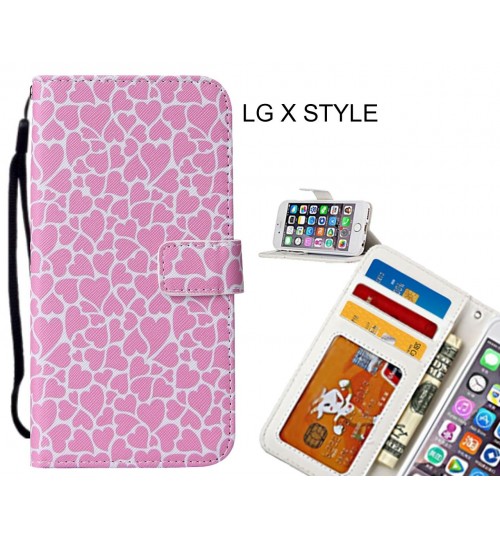 LG X STYLE case leather wallet case printed ID