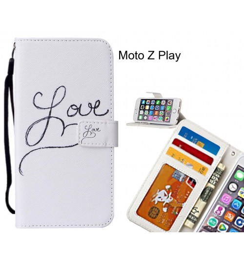 Moto Z Play case leather wallet case printed ID