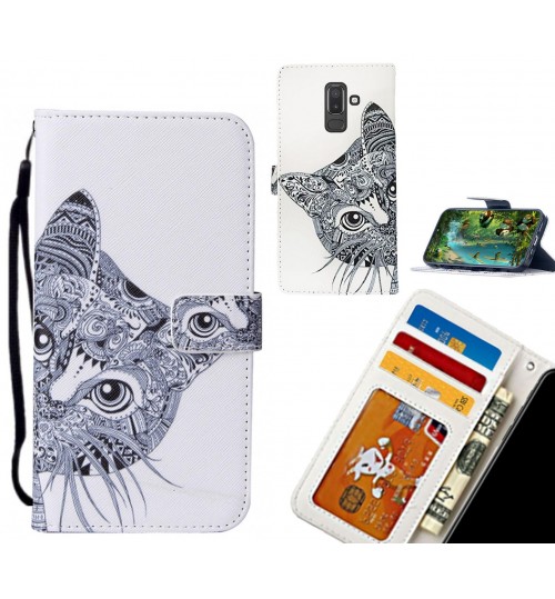 Galaxy J8 case leather wallet case printed ID