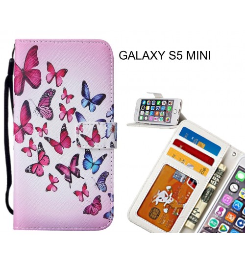 GALAXY S5 MINI case leather wallet case printed ID