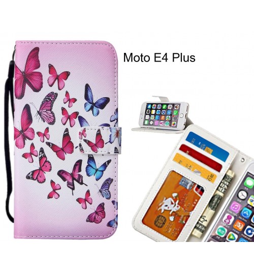Moto E4 Plus case leather wallet case printed ID