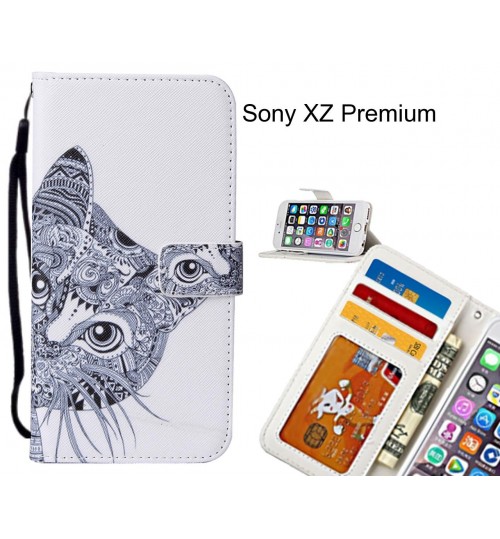 Sony XZ Premium case leather wallet case printed ID