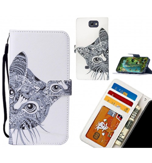 Galaxy Note 2 case leather wallet case printed ID