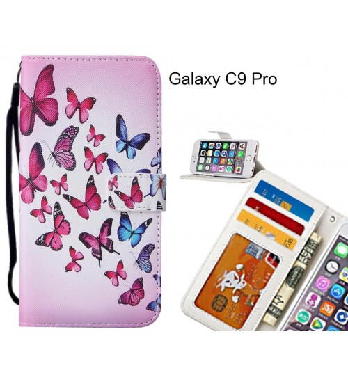 Galaxy C9 Pro case leather wallet case printed ID