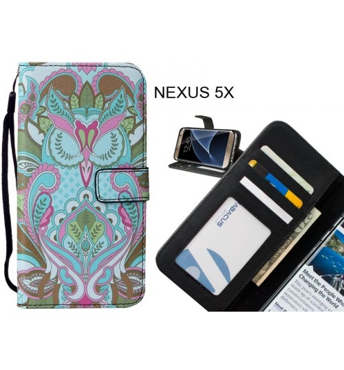 NEXUS 5X case leather wallet case printed ID