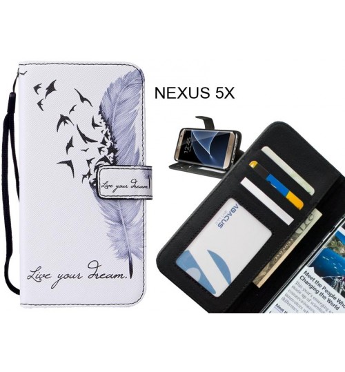 NEXUS 5X case leather wallet case printed ID