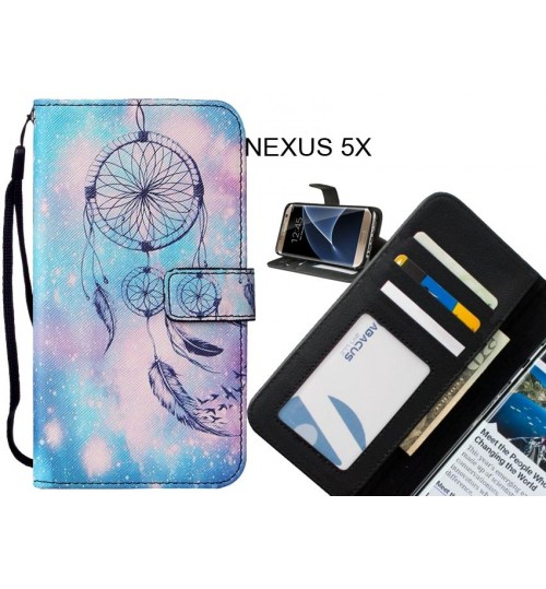 NEXUS 5X case leather wallet case printed ID