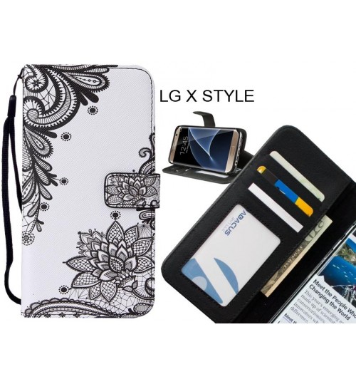 LG X STYLE case leather wallet case printed ID