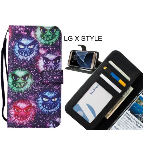 LG X STYLE case leather wallet case printed ID