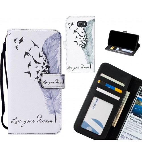 Galaxy J7 Prime case leather wallet case printed ID