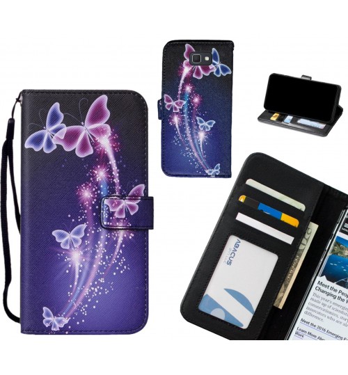 Galaxy J7 Prime case leather wallet case printed ID