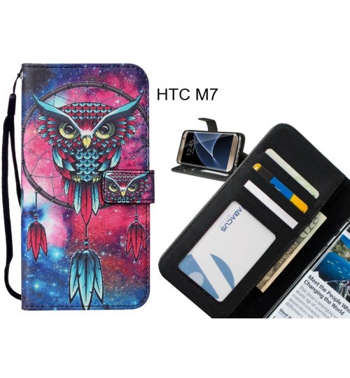 HTC M7 case leather wallet case printed ID
