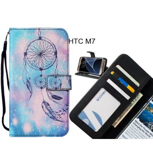 HTC M7 case leather wallet case printed ID