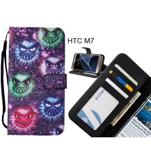 HTC M7 case leather wallet case printed ID